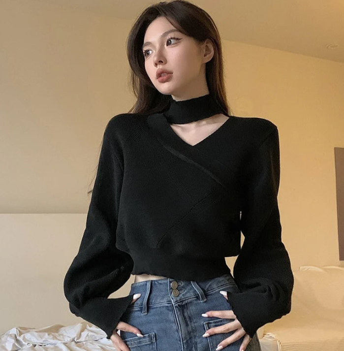 Low Neck Fashion Sweater